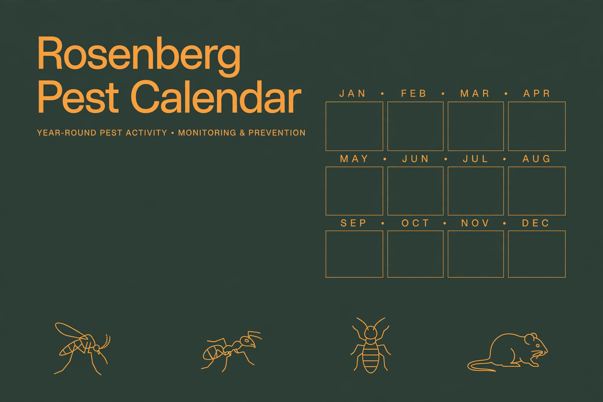 Rosenberg Pest Calendar: Which Bugs Show Up Each Month in Fort Bend County